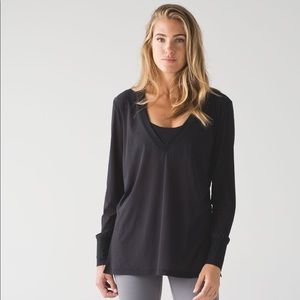 Lululemon Get Low Long Sleeve LS Black Mesh